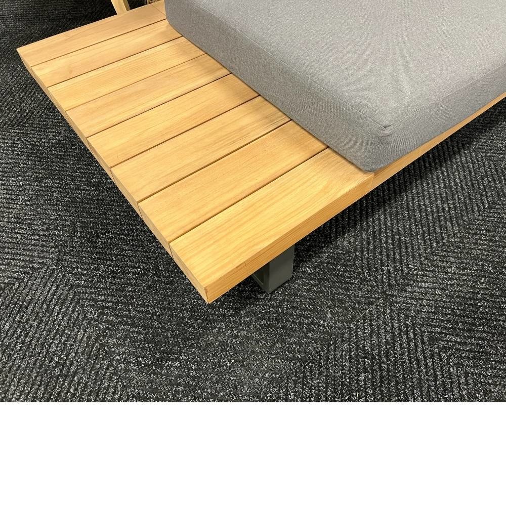 Salvador hoek loungeset 5 personen | aluminium + hardhout | Light Teaklook | 3-delig - 260x260cm