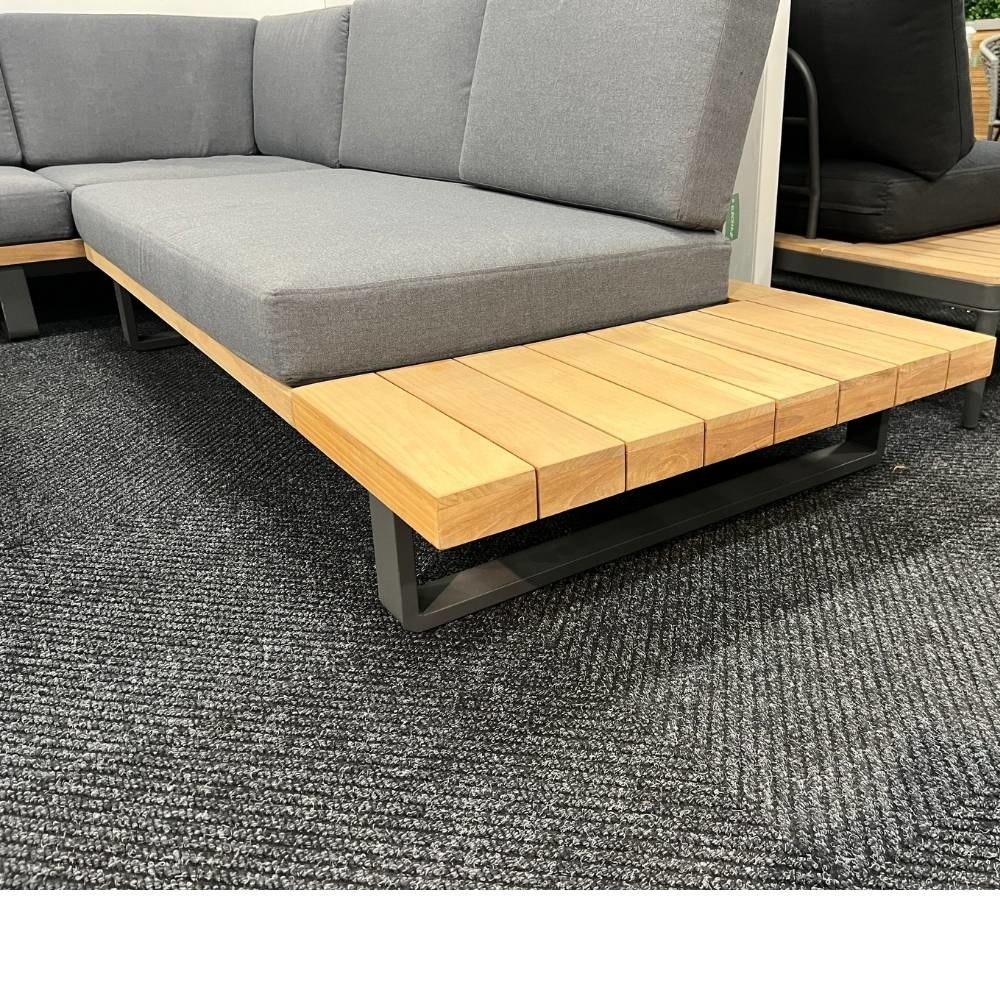 Salvador hoek loungeset 5 personen | aluminium + hardhout | Light Teaklook | 3-delig - 260x260cm