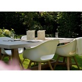 Veltis/Karlstad wit dining tuinset | 4 personen | betonlook + kunststof | 200cm