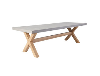Norwich dining tuintafel 6 personen | polystone + hardhout | betonlook | 250cm