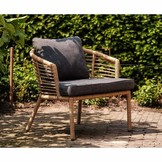 Logan loungestoel tuin | wicker + staal | Bamboo antraciet