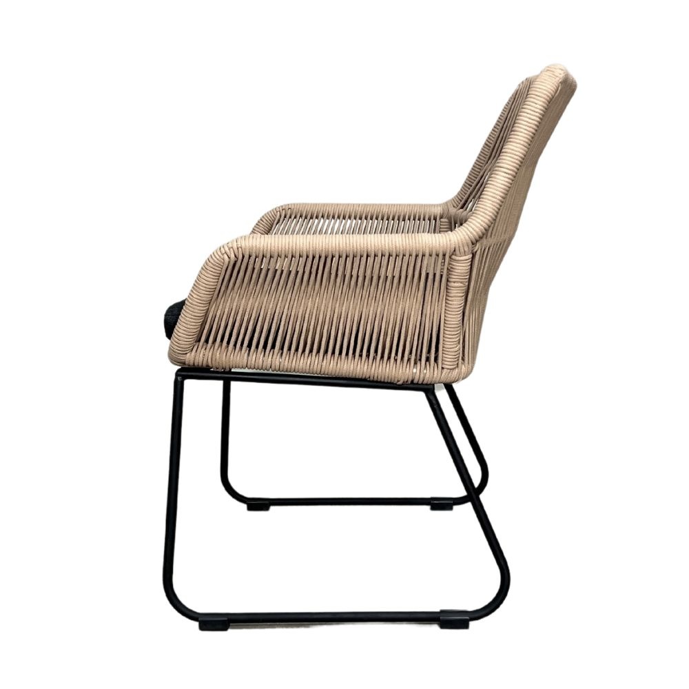 Lyon/Chester zand dining tuinset 7-delig | betonlook + rope | 250cm