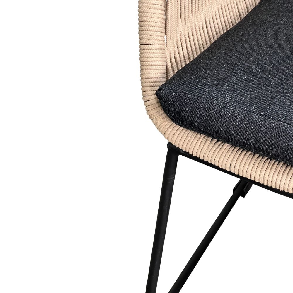 Lyon/Chester zand dining tuinset 7-delig | betonlook + rope | 250cm