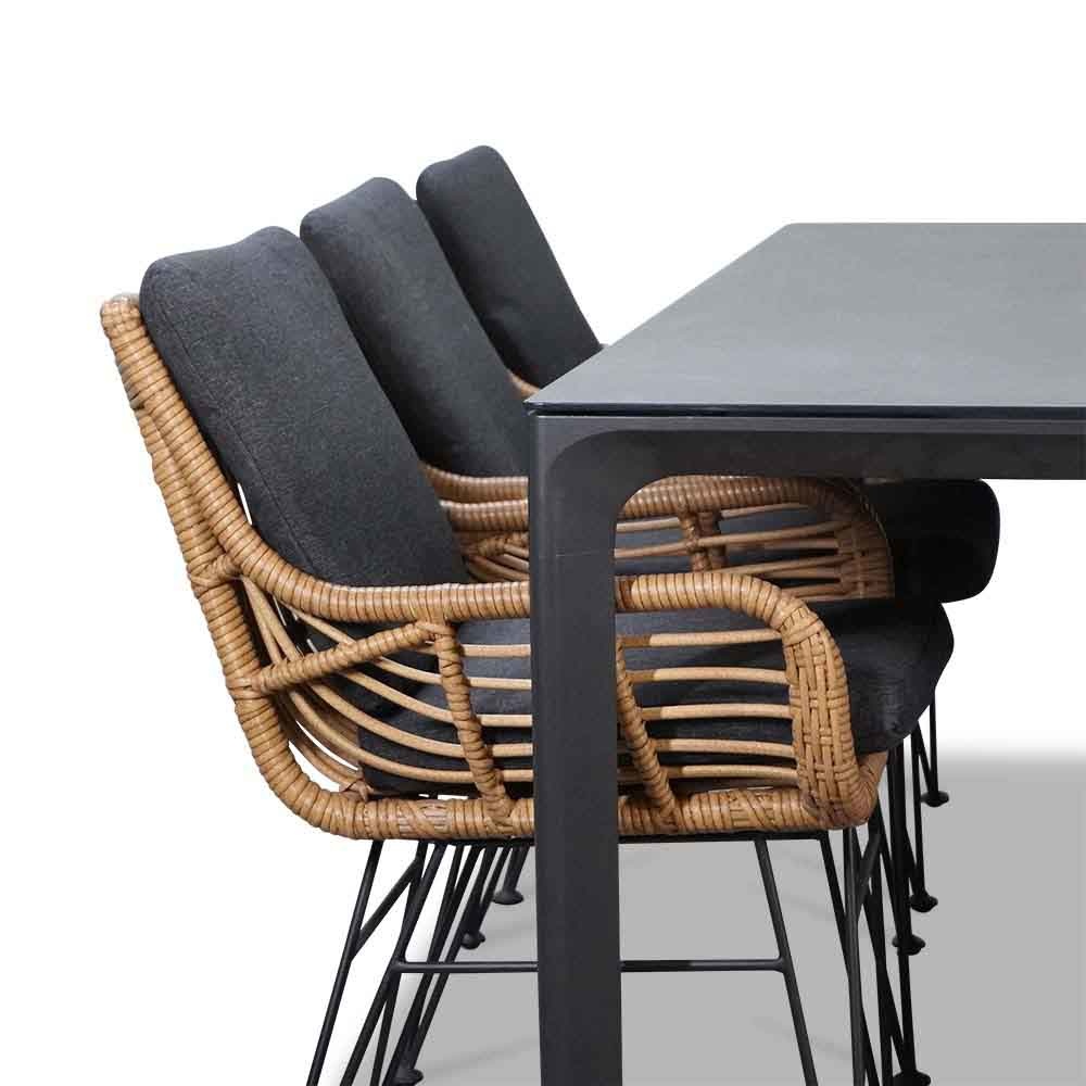 Carcassonne/Carlos dining tuinset 7-delig | aluminium + wicker | 200cm