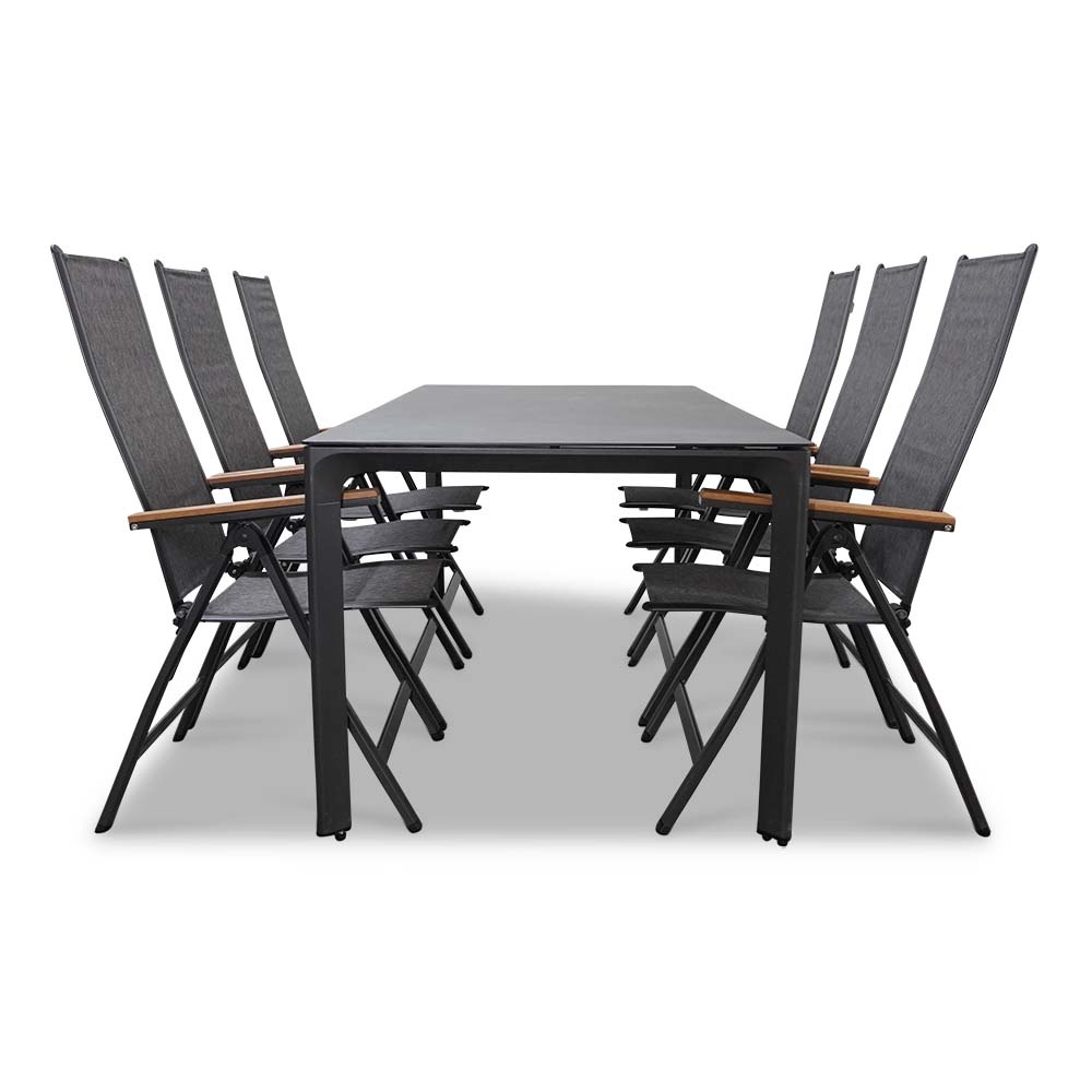 Carcassonne/Arezzo dining tuinset 7-delig | aluminium | verstelbaar | 200cm