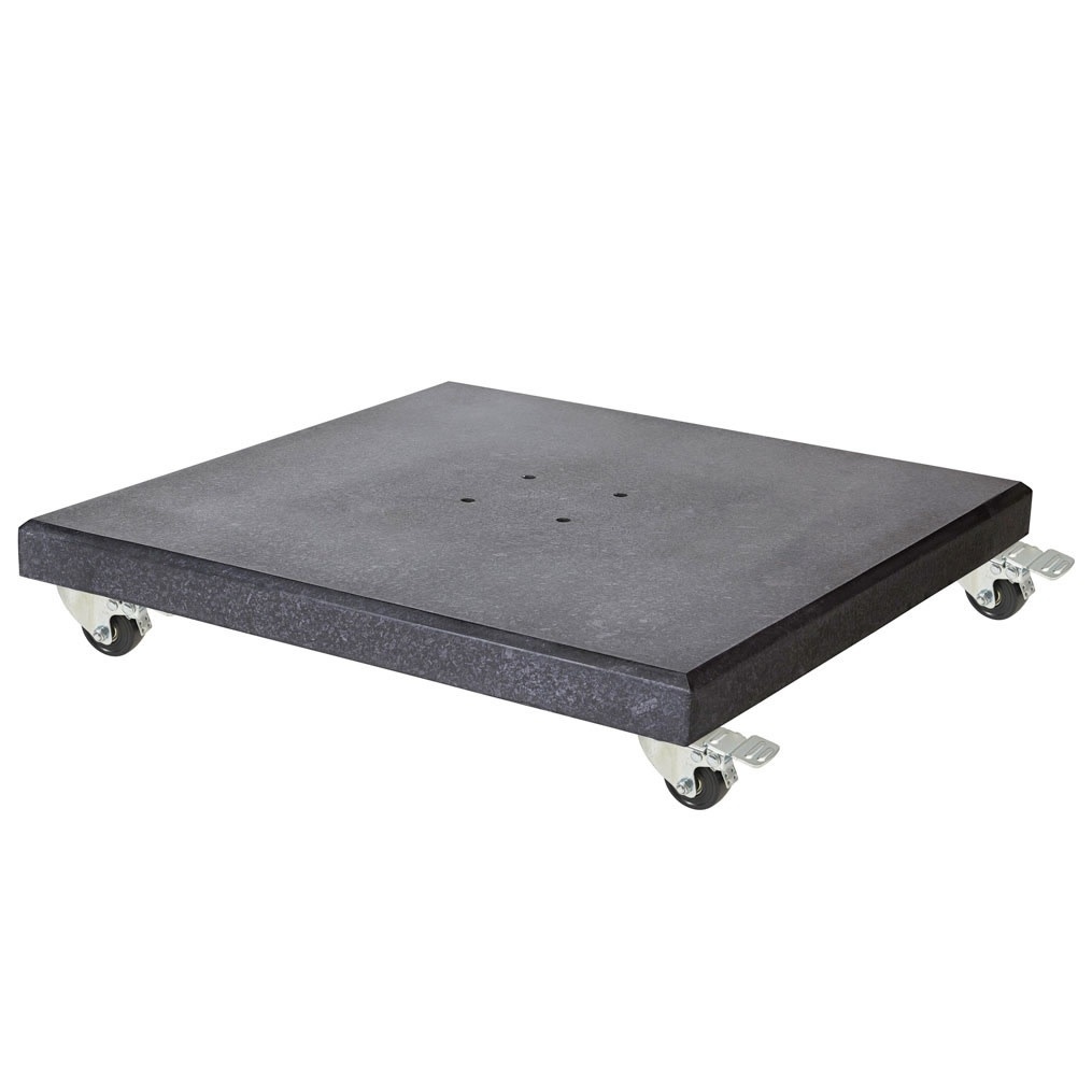 Milano zweefparasol | Ø350cm rond met Modena parasolvoet 90kg | antraciet