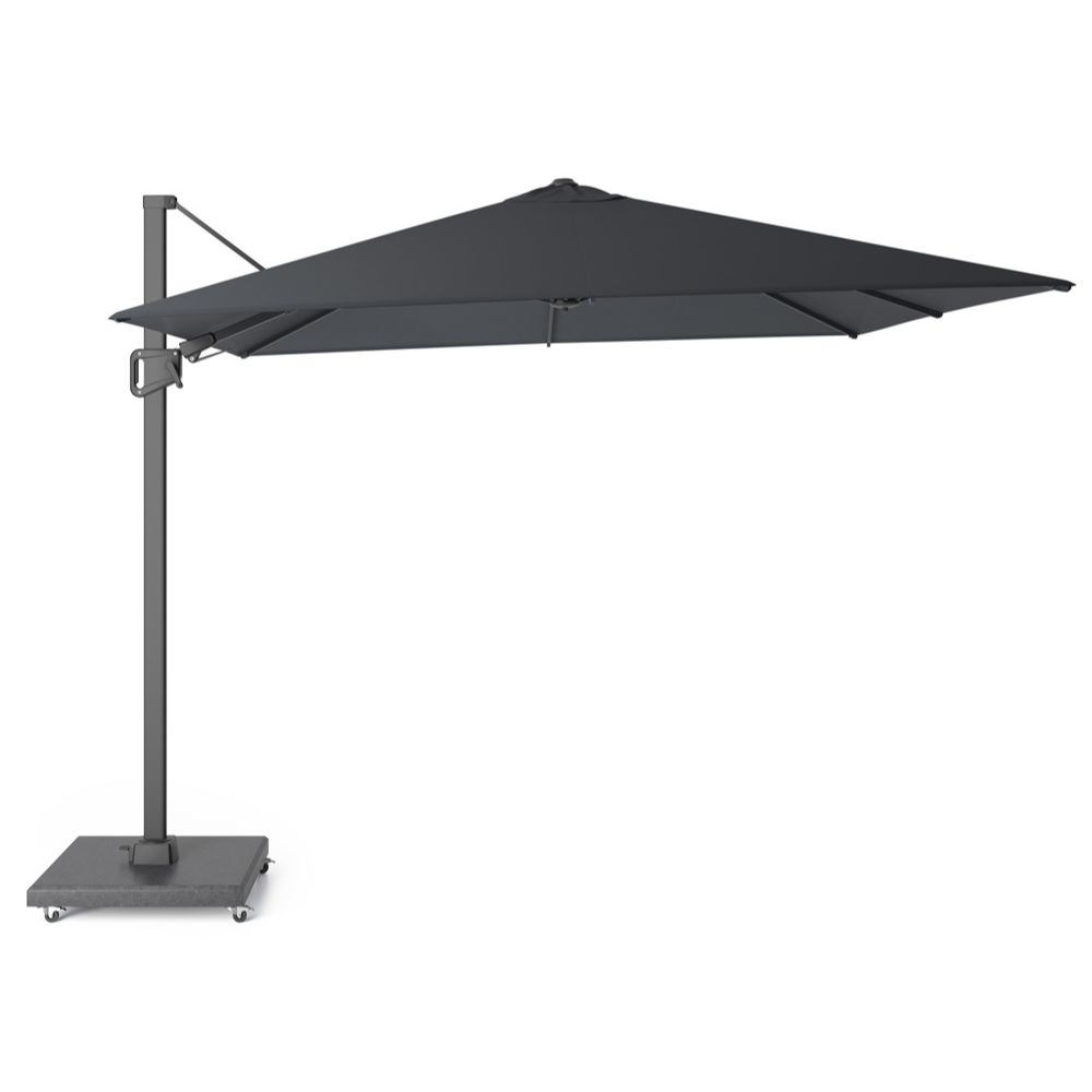 Milano zweefparasol 300x300cm antraciet + Premium Salerno parasolvoet 90kg