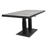 Prato Negro lounge/dining tuintafel - verstelbaar 4 personen | keramiek + aluminium | Grey | 140cm