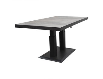 Prato Negro lounge/dining tuintafel - verstelbaar 4 personen | keramiek + aluminium | Grey | 140cm