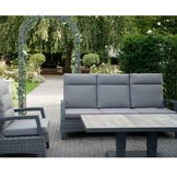 Prato Negro lounge/dining tuintafel - verstelbaar 4 personen | keramiek + aluminium | Grey | 140cm