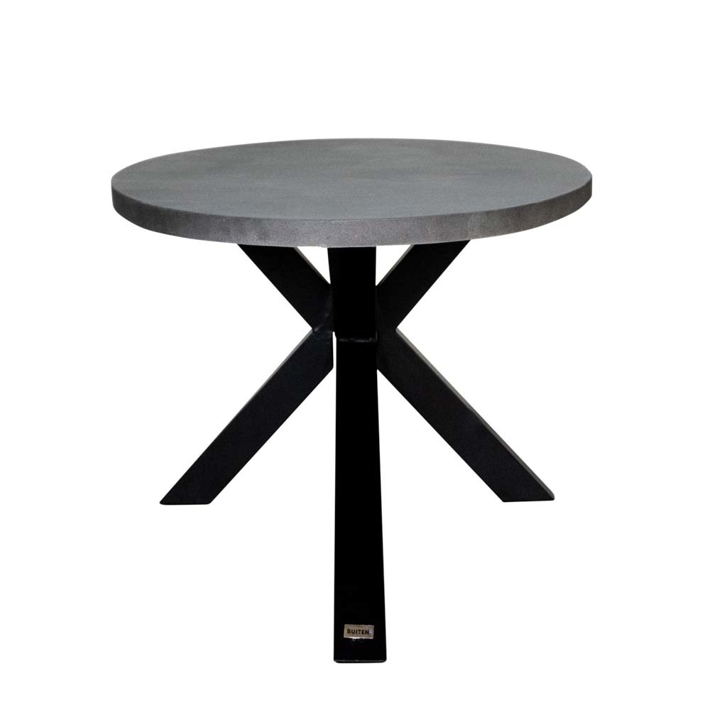 Stockholm/Carlos Charcoal dining tuinset 7-delig | betonlook + stalen kruispoot | 240cm