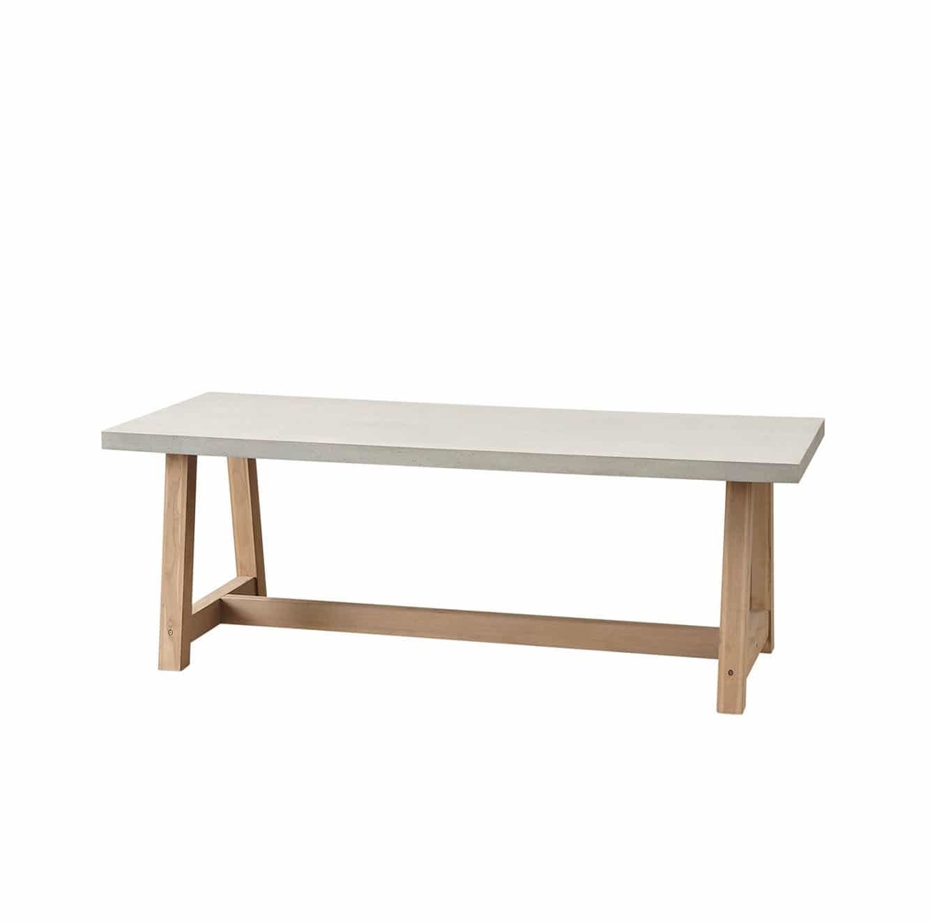 Veltis/Chester zand dining tuinset 5-delig | betonlook + hardhout | 200cm
