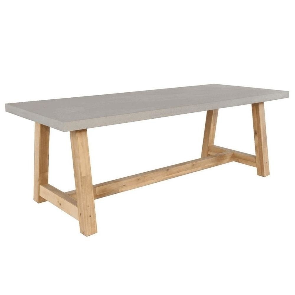 Veltis/Chester zand dining tuinset 5-delig | betonlook + hardhout | 200cm