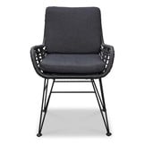 Veltis/Carlos Charcoal dining tuinset | 4 personen | betonlook + hardhout | 200cm