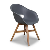 Veltis/Karlstad antraciet dining tuinset | 4 personen | betonlook + hardhout | 200cm