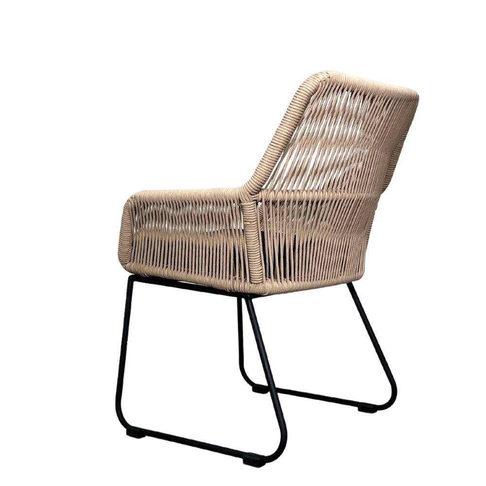 Veltis/Chester zand dining tuinset 5-delig | betonlook + hardhout | 200cm