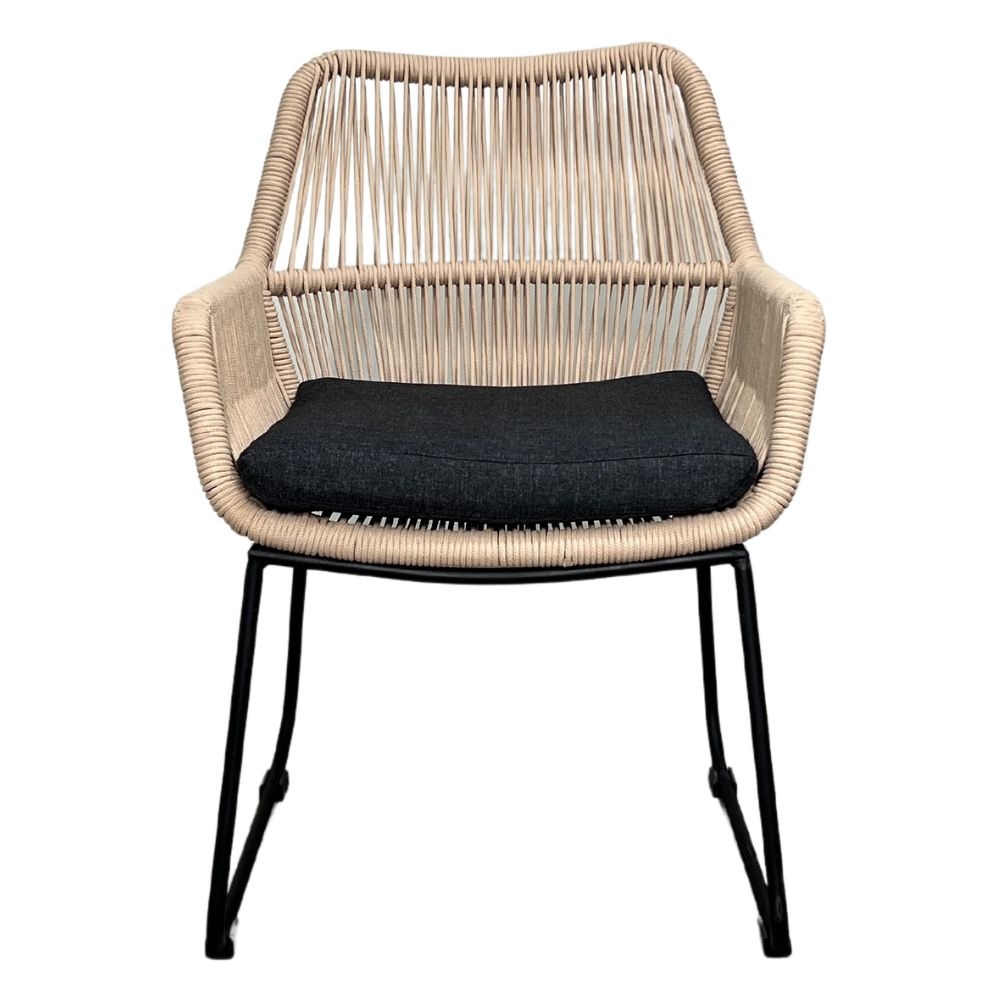 Veltis/Chester zand dining tuinset 5-delig | betonlook + hardhout | 200cm