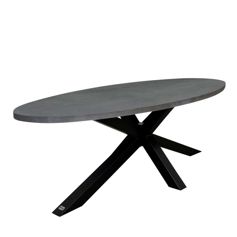 Stockholm/Karlstad wit dining tuinset 7-delig | betonlook | 240cm