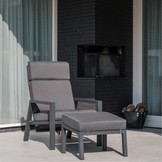 Palazzo lounge balkonset - verstelbaar 2 personen | aluminium | antraciet | 4-delig