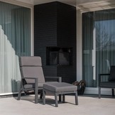 Palazzo lounge balkonset - verstelbaar 2 personen | aluminium | antraciet | 4-delig