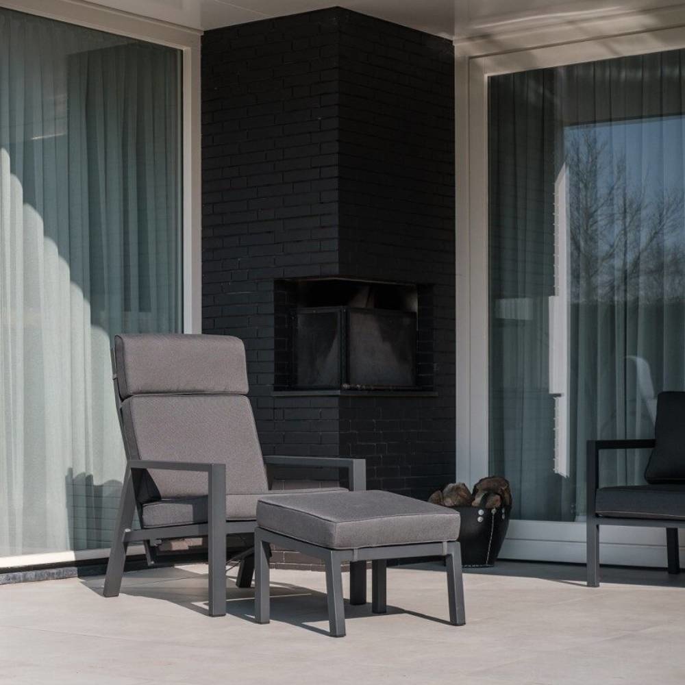 Palazzo lounge balkonset - verstelbaar 2 personen | aluminium | antraciet | 4-delig