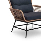 Dex loungestoel tuin met voetenbank | wicker + aluminium | Bamboo antraciet