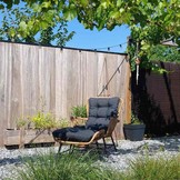 Dex loungestoel tuin met voetenbank | wicker + aluminium | Bamboo antraciet