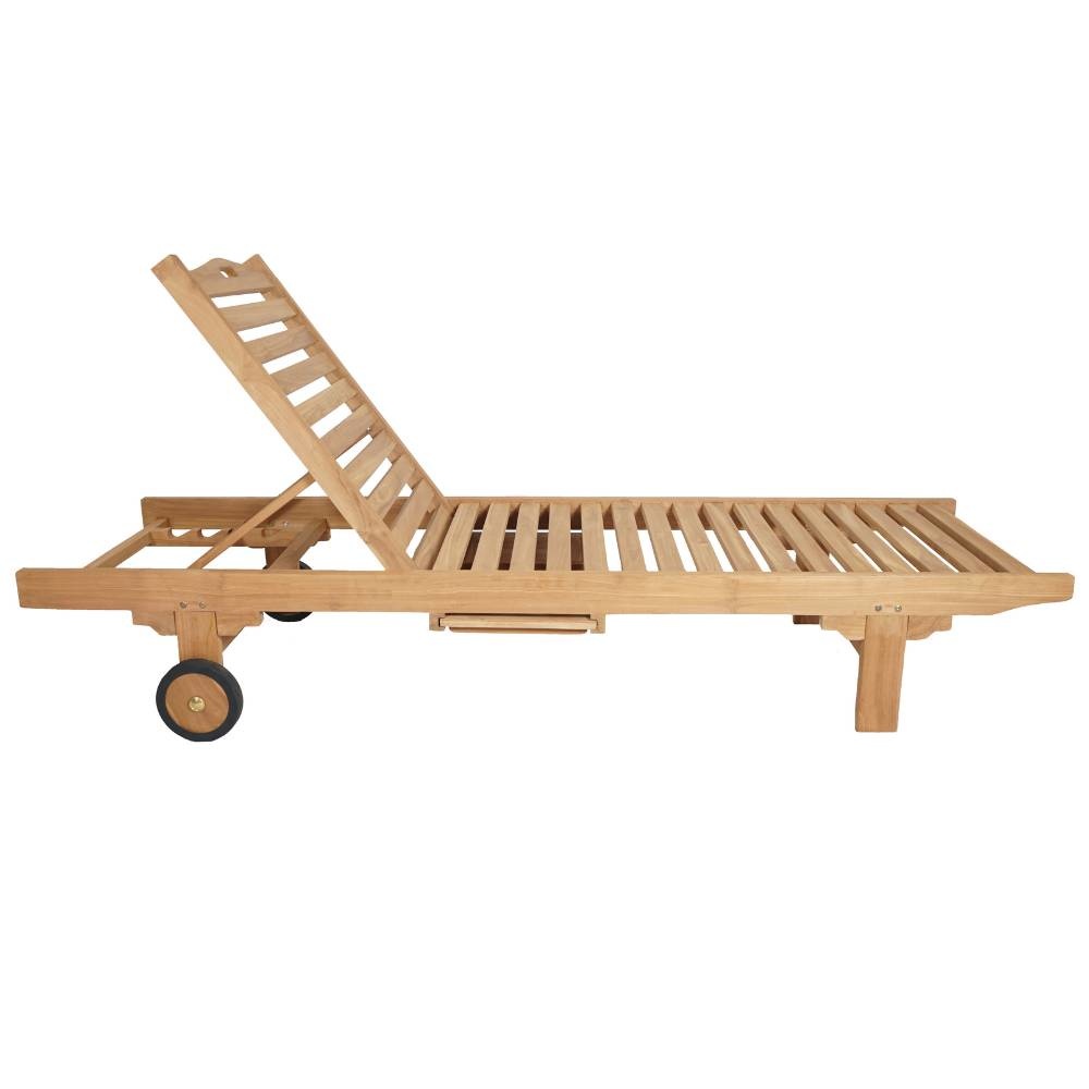 Prestige ligbed | teakhout | verrijdbaar | Natural Teak | 200cm