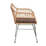 Lola dining tuinstoel | wicker + staal | Bamboo antraciet