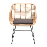 Lola dining tuinstoel | wicker + staal | Bamboo antraciet