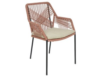 Seville dining tuinstoel stapelbaar | touw + staal | terra