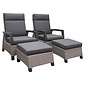 Lesli Living Prato Brick relax tuinset 4-delig | aluminium + wicker | verstelbaar | grijs