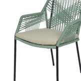 Seville dining tuinstoel stapelbaar | touw + staal | mint