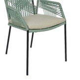 Seville dining tuinstoel stapelbaar | touw + staal | mint