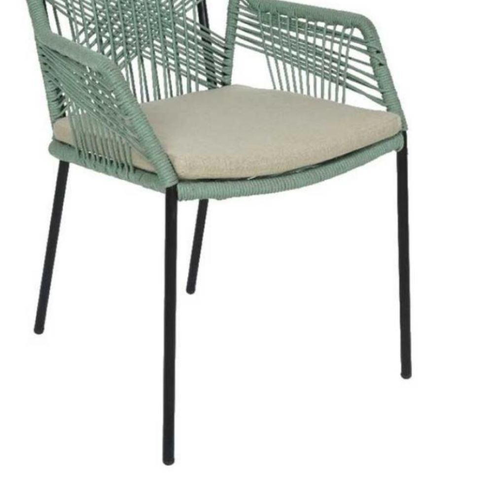 Seville dining tuinstoel | touw | stapelbaar | mint