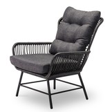 Dex loungestoel tuin | wicker + aluminium | Charcoal