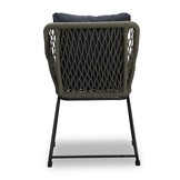 Portofino dining tuinstoel | touw + RVS | olijfgroen