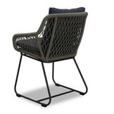 Portofino dining tuinstoel | touw + RVS | olijfgroen