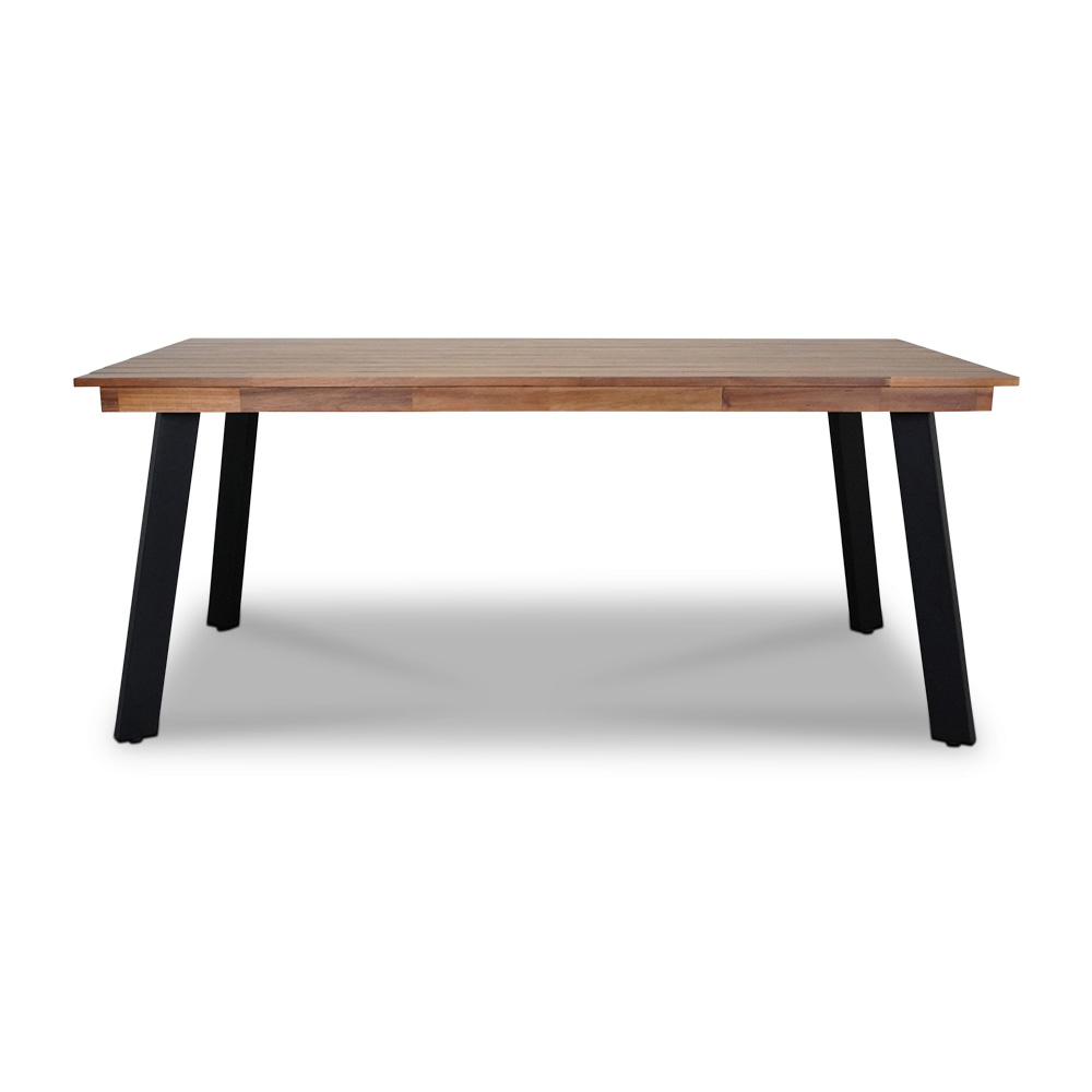 Poznan/Seville zwart dining tuinset 5-delig | hardhout + touw | 180cm