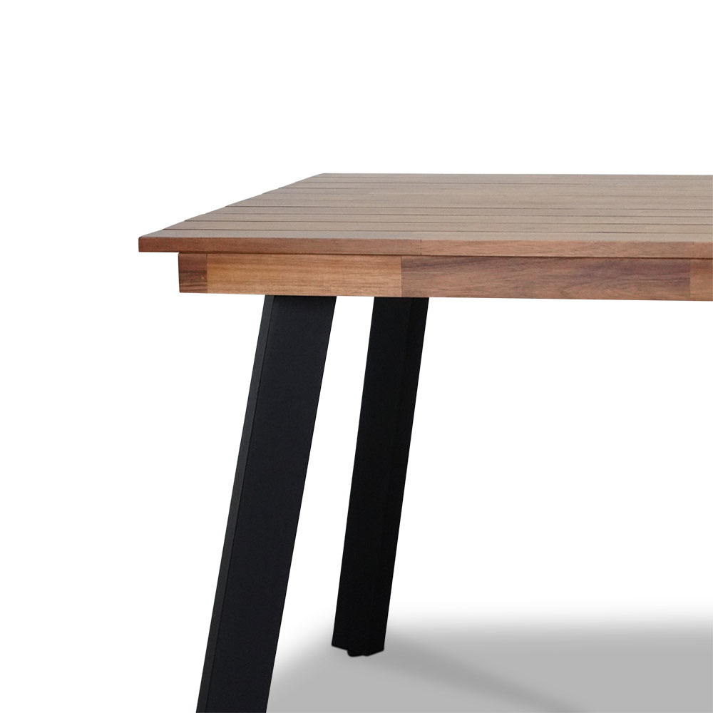 Poznan/Seville zwart dining tuinset 5-delig | hardhout + touw | 180cm