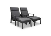 Palazzo lounge balkonset - verstelbaar 2 personen | aluminium | antraciet | 4-delig