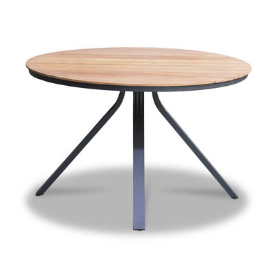 Dublin dining tuintafel 4 personen | teakhout + aluminium | Natural Teak | Ø120cm rond
