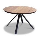 Dublin dining tuintafel 4 personen | teakhout + aluminium | Natural Teak | Ø120cm rond