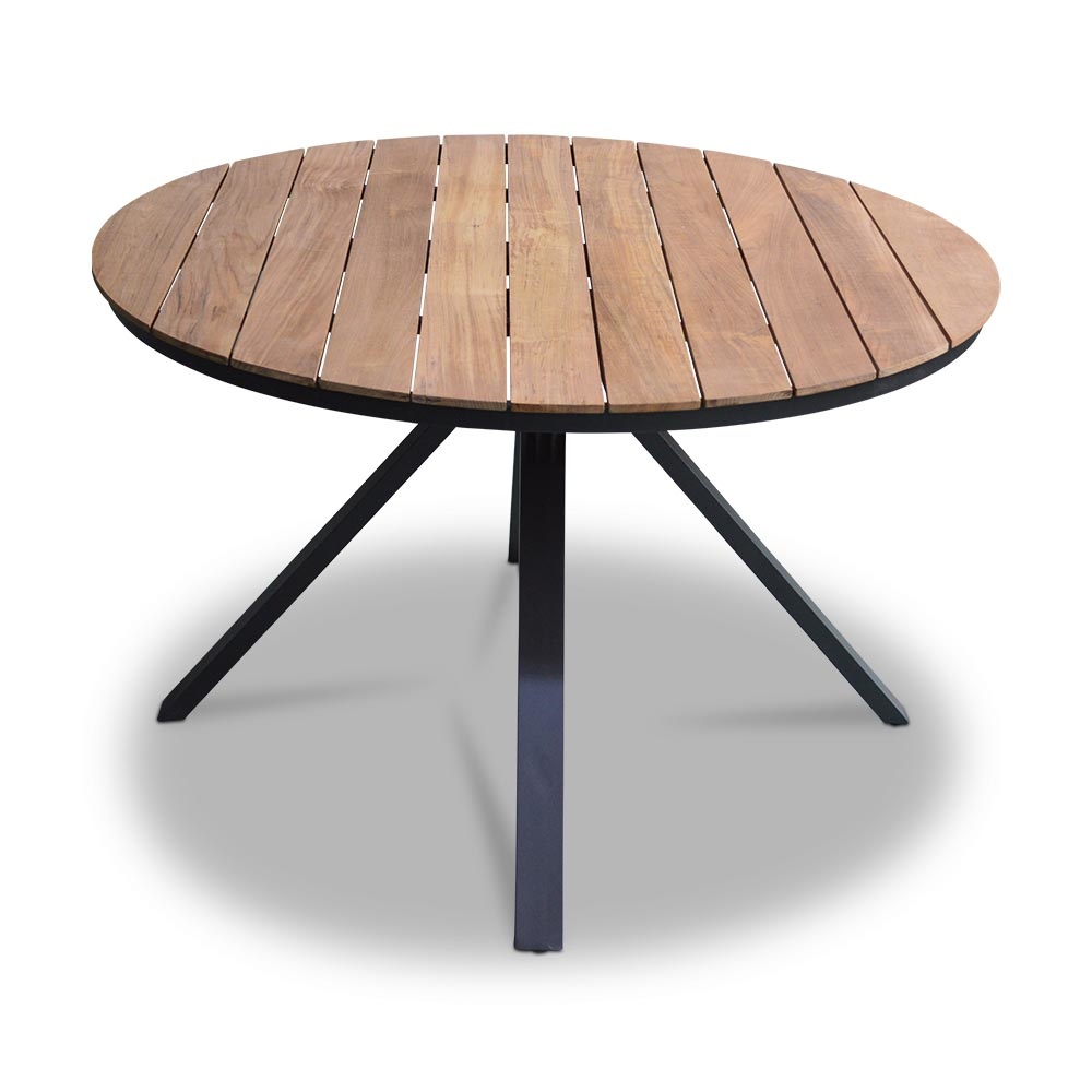 Dublin dining tuintafel 4 personen | teakhout + aluminium | Natural Teak | Ø120cm rond