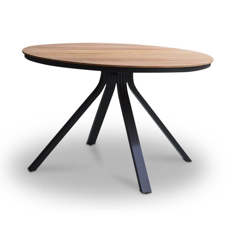 Dublin dining tuintafel 4 personen | teakhout + aluminium | Natural Teak | Ø120cm rond