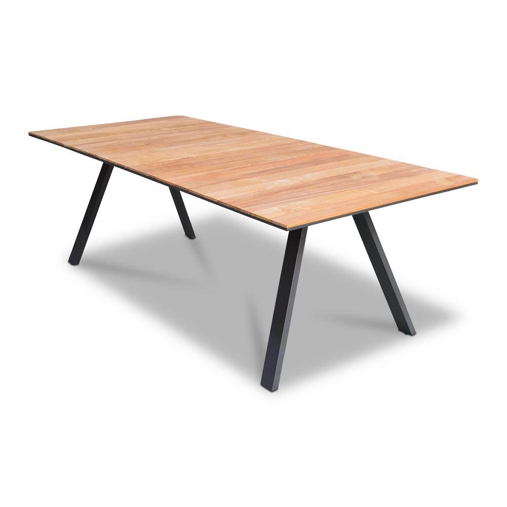 Nevada dining tuintafel 6 personen | teakhout + aluminium | Natural Teak | 238cm