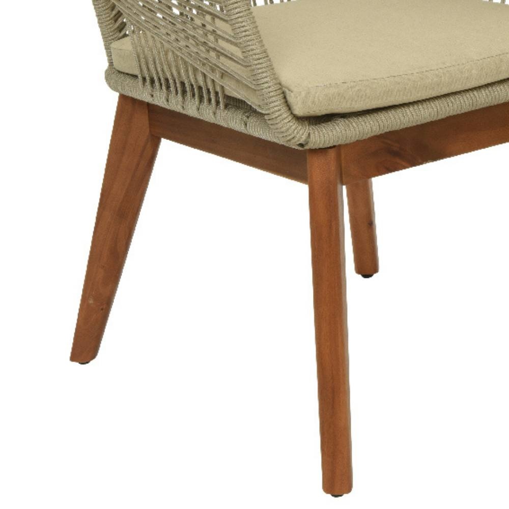 Nancy/Seville zand hout dining tuinset 5-delig | betonlook + touw | 135cm