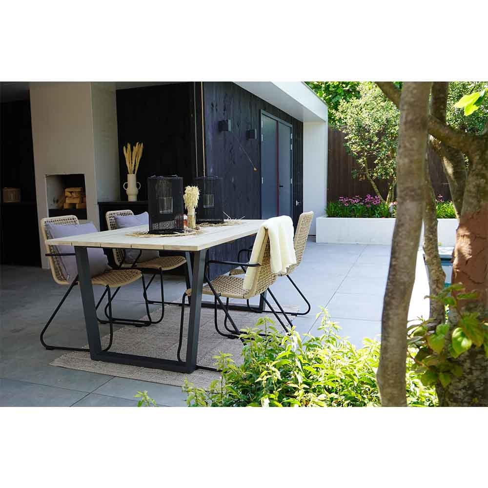 Mendes dining tuinstoel | touw | stapelbaar | zand