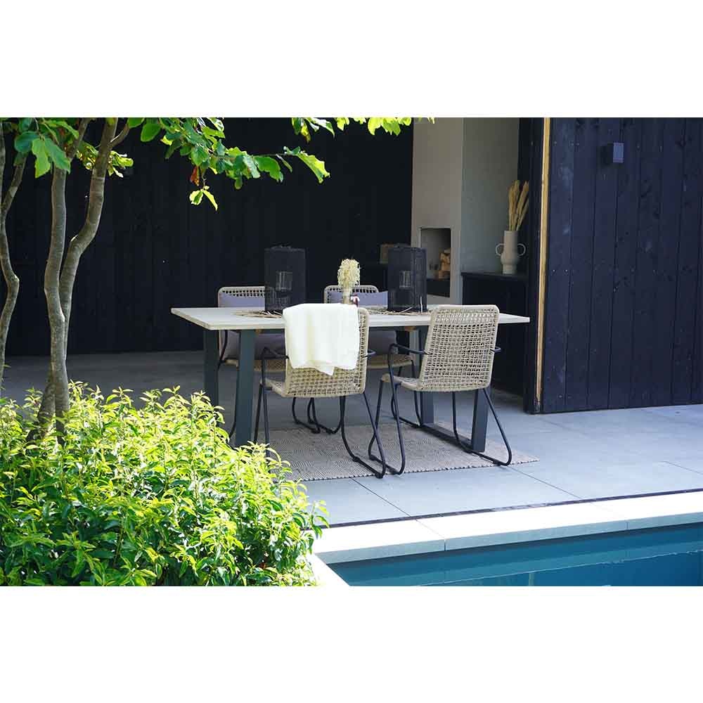 Mendes dining tuinstoel | touw | stapelbaar | zand