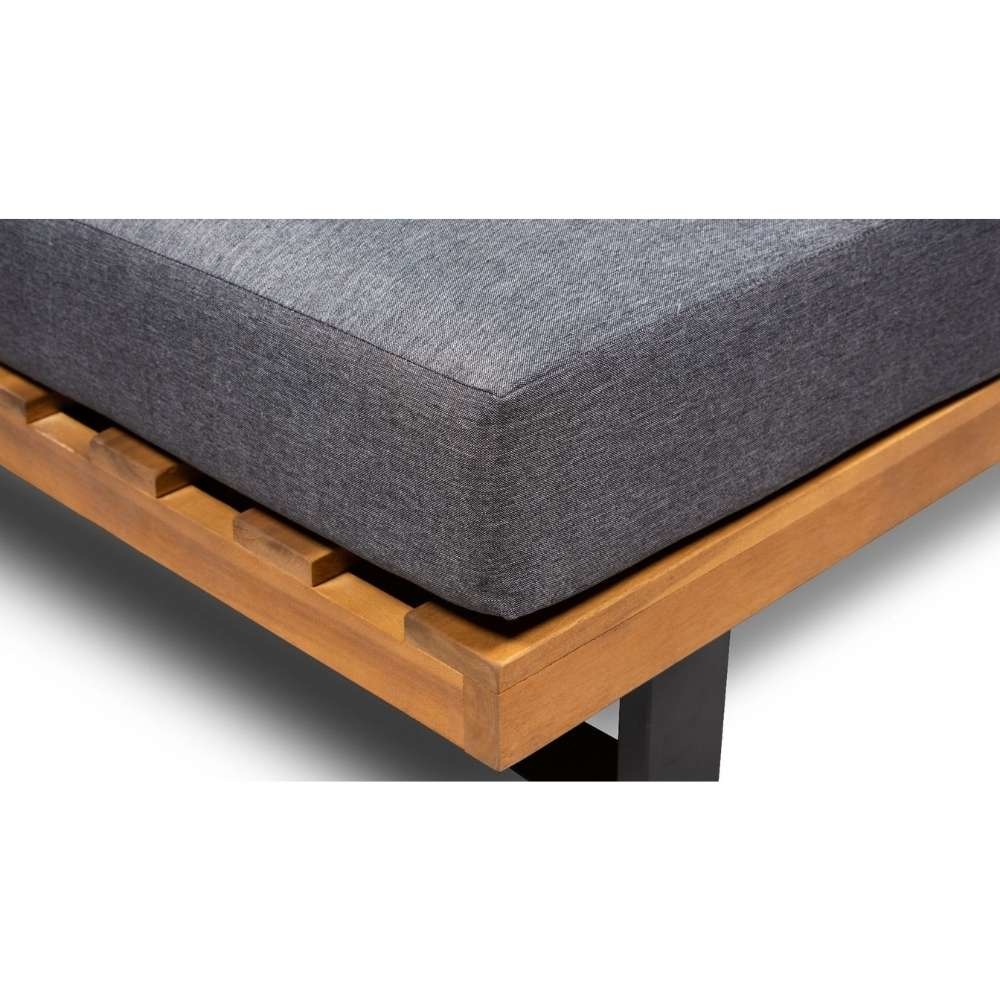 Boston hoek loungeset 5 personen | aluminium + hardhout | Light Teaklook | 3-delig - 245x245cm